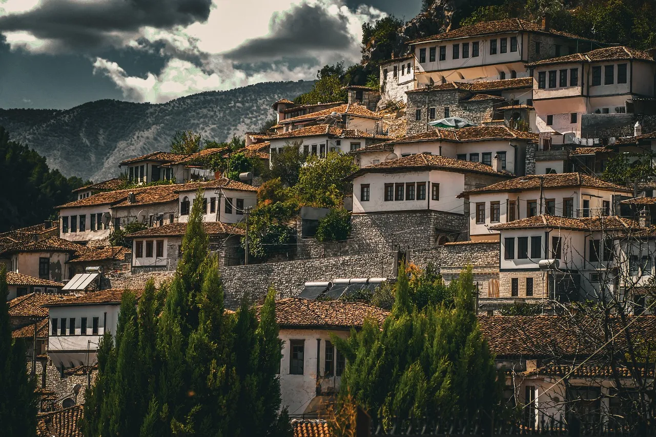 Berat's white Ottoman houses stacked up the hillside