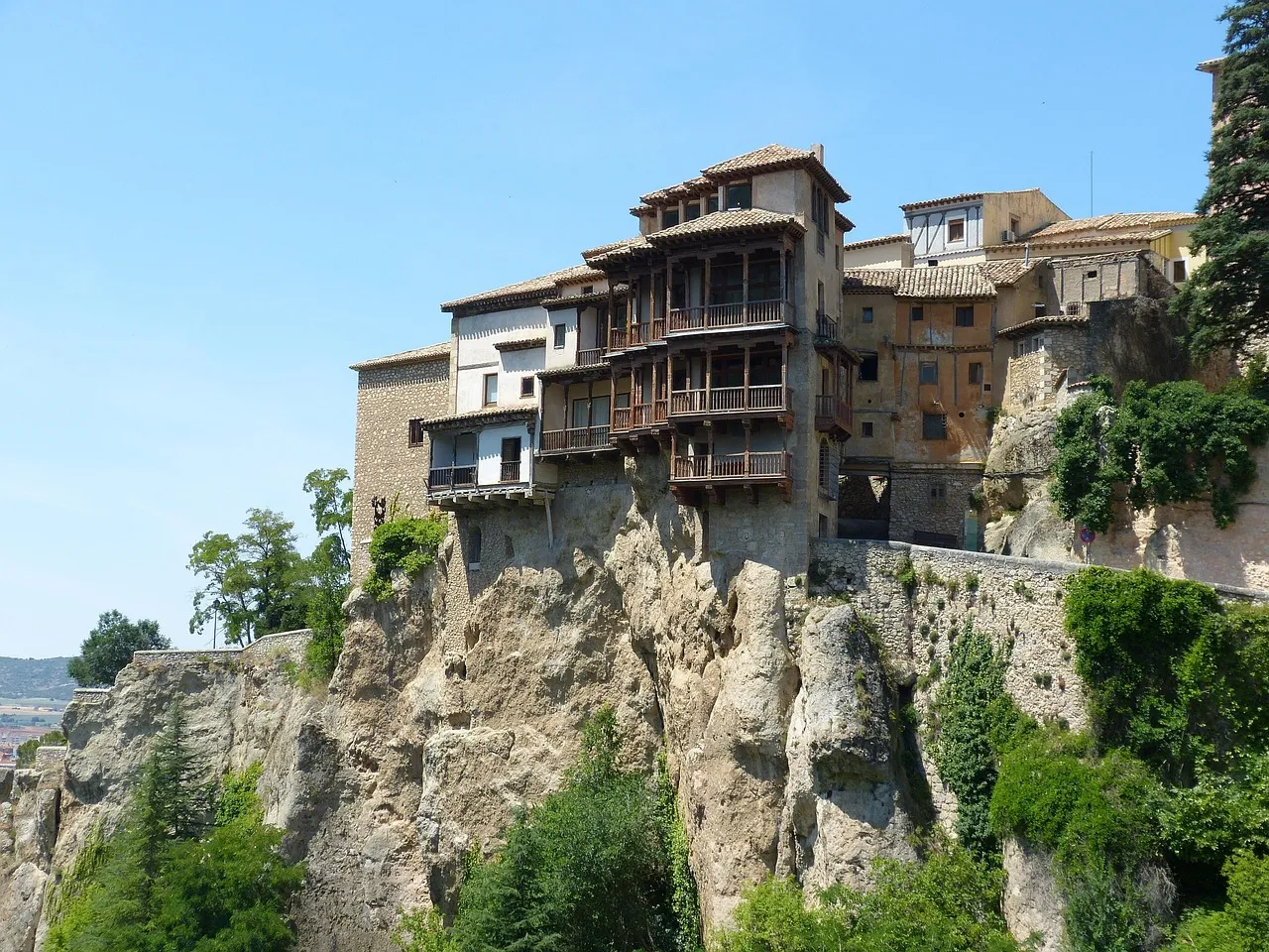 Cuenca's hanging houses balanced on the edge of a cliff
